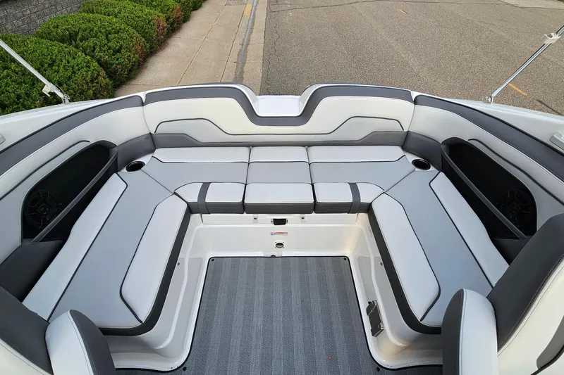 Slide: The Image of 2019 Yamaha Boats 212 Limited interior with spacious seating and modern design. - 8