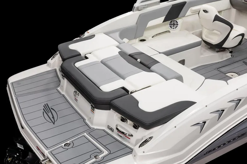 Slide: The Image of Manufacturer Provided Image: 2025 Chaparral 23 SSi boat interior with sleek seating and modern design. - 7