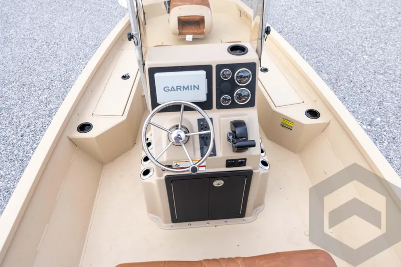 Slide: The Image of Center console of 2026 G3 Bay 19 GX boat with Garmin navigation system. - 24