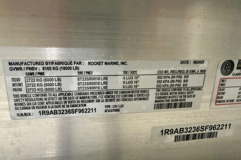 Slide: The Image of 2024 Solace 30HCS vehicle label showing specifications and compliance details. - 56