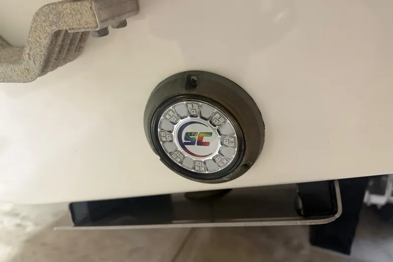 Slide: The Image of 2024 Solace 30HCS boat LED light detail with colorful logo. - 43