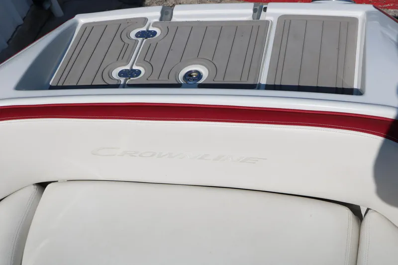 Slide: The Image of 2022 Crownline Eclipse E255 boat with sleek seating and stylish deck design. - 48