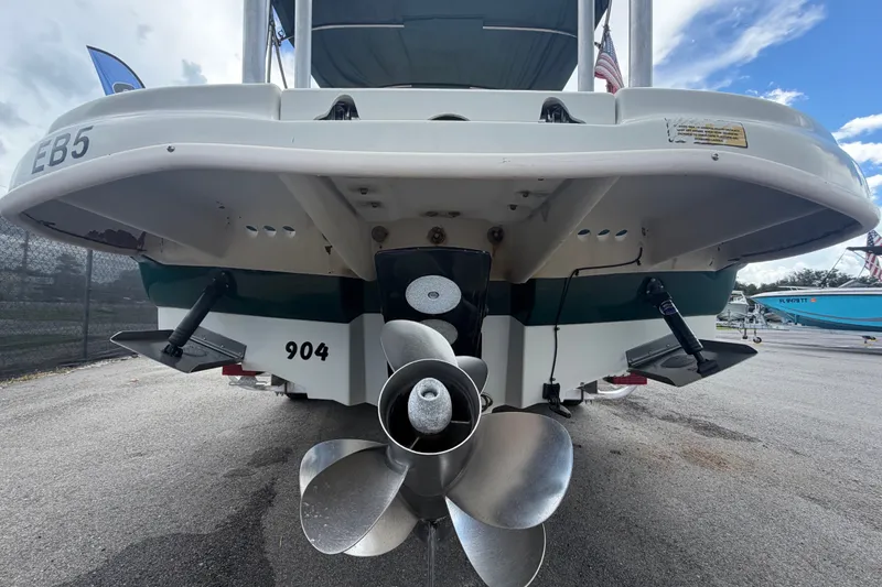 Slide: The Image of Rear view of a 2005 Sea Ray 240 Sundeck with visible propeller and drive. - 3