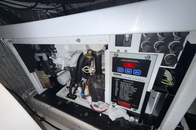 Slide: The Image of Engine compartment of a 2011 Chaparral 310 Signature with Kohler digital control panel. - 54