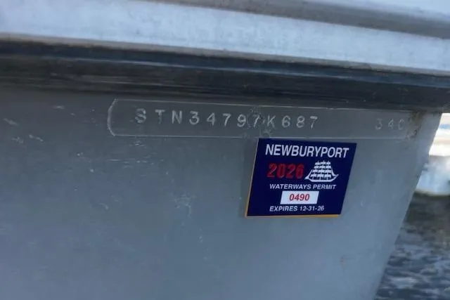 Slide: The Image of 1987 Silverton 34 Convertible with Newburyport 2026 waterways permit sticker. - 45