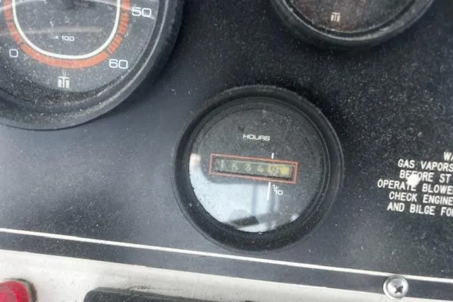 Slide: The Image of Close-up of 1987 Silverton 34 Convertible boat dashboard with hour meter reading. - 15