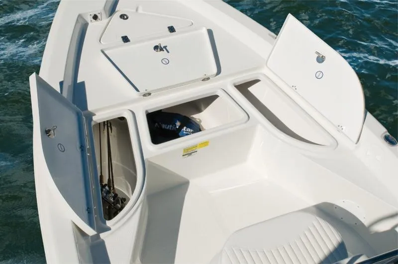 Slide: The Image of Manufacturer Provided Image: 2017 NauticStar 1910 NauticBay boat storage compartments and seating area. - 9