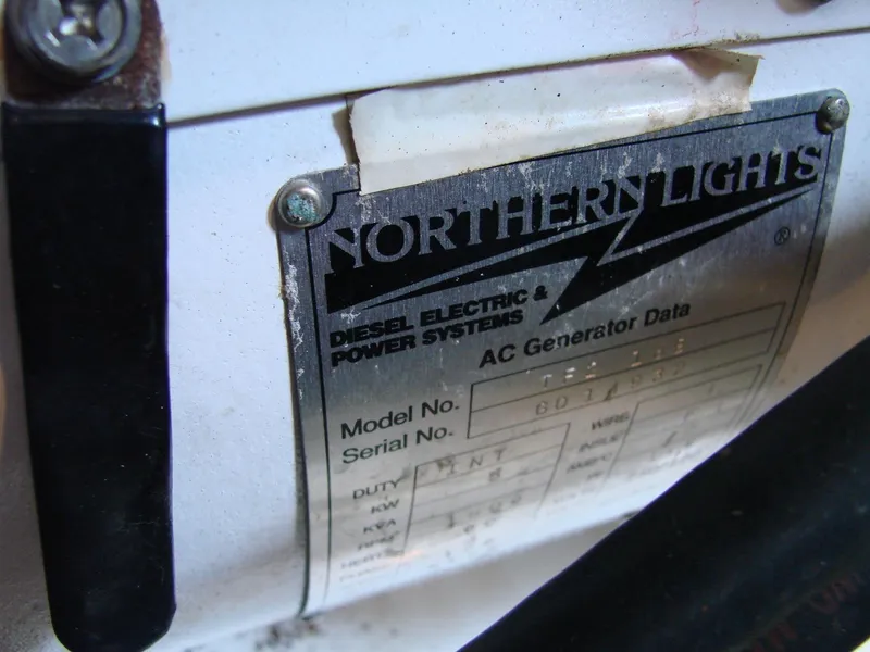 Slide: The Image of Close-up of a Northern Lights diesel electric generator plate on a boat. - 42