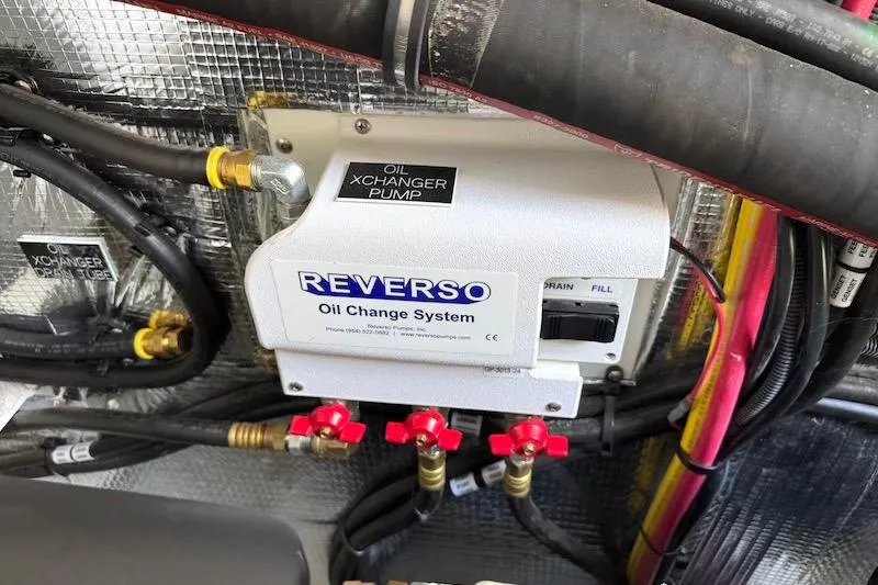 Slide: The Image of Reverso oil change system in 2023 Cruisers Yachts 50 Cantius engine room. - 75