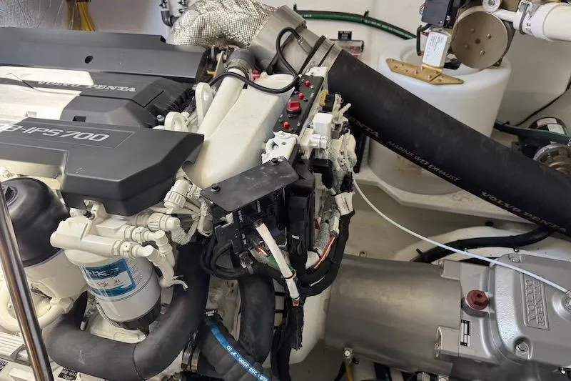 Slide: The Image of Engine compartment of 2023 Cruisers Yachts 50 Cantius, featuring Volvo Penta IPS700. - 67