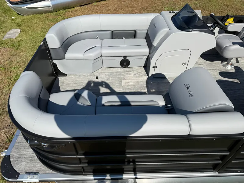 Slide: The Image of Bentley Pontoons Legacy 220 Navigator Quad Lounge & Honda 4-Stroke EFI 2026 - 2