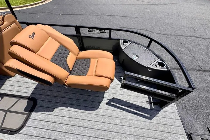 Slide: The Image of Luxurious seating on 2026 Ranger 223F boat with stylish design and premium materials. - 15