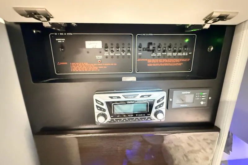 Slide: The Image of Electrical control panel in a 2017 Formula 350 Crossover Bowrider OB boat. - 40