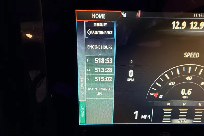 Slide: The Image of Dashboard display of a 2017 Formula 350 Crossover Bowrider OB showing engine hours and speed. - 18
