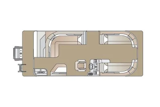 Slide: The Image of Manufacturer Provided Image: Floor plan of 2020 Crest Classic LX 220 L pontoon boat. - 9