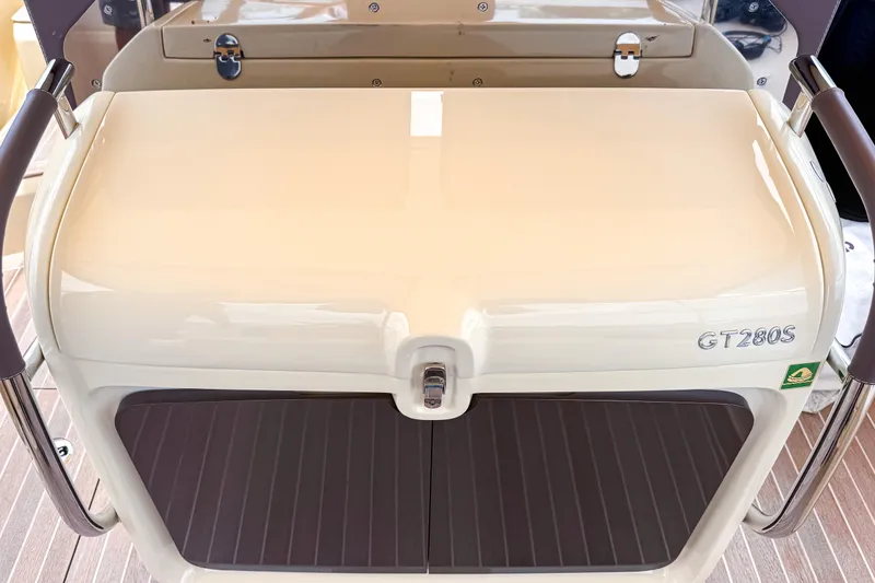 Slide: The Image of 2023 Invictus GT280S boat detail with sleek design and modern features. - 13