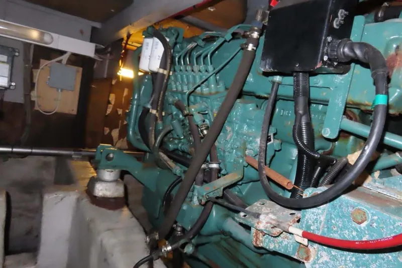 Slide: The Image of Engine compartment of a 1999 Birchwood Challenger 450 Flybridge boat. - 45