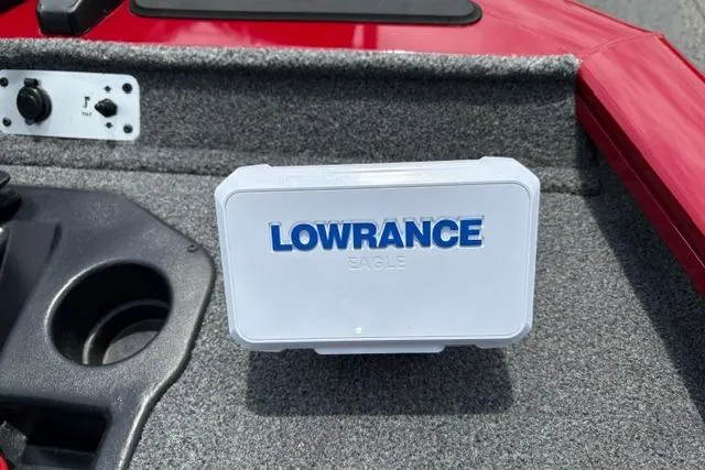 Slide: The Image of Lowrance Eagle device on 2025 Tracker Off Road Pro Team 175 boat dashboard. - 13