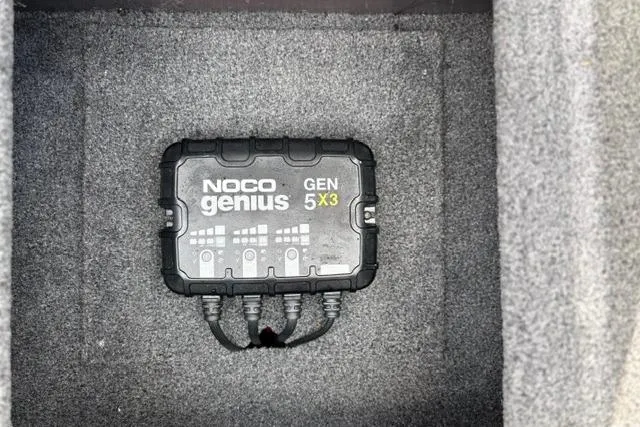 Slide: The Image of NOCO Genius GEN5X3 charger in 2025 Tracker Off Road Pro Team 175 boat. - 29