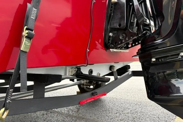 Slide: The Image of 2025 Tracker Off Road Pro Team 175 boat trailer hitch and motor detail. - 41