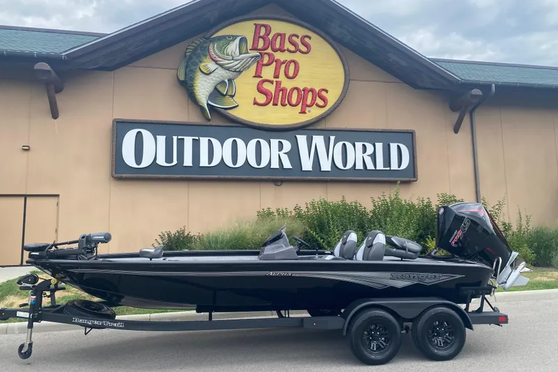 The Image of 2026 Ranger ALPHA 208 boat at Bass Pro Shops Outdoor World entrance. - 0