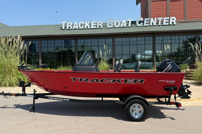 Slide: The Image of 2026 Tracker Pro Guide V-16 WT boat displayed at Tracker Boat Center. - 22