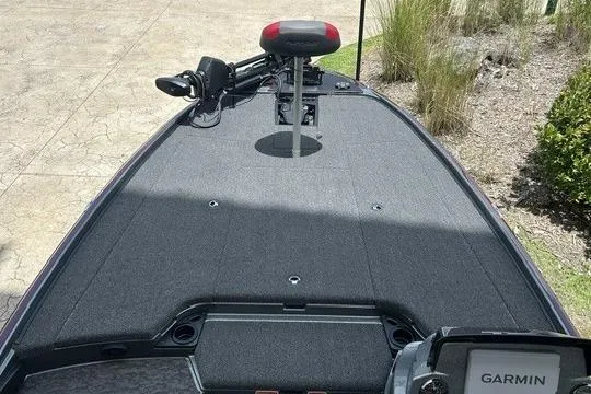 Slide: The Image of 2026 Nitro Z20 XL Pro boat deck with Garmin navigation system, featuring a sleek design. - 9