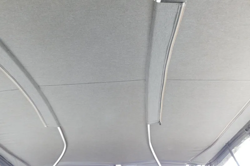 Slide: The Image of Interior ceiling of a 1992 Silverton 41 Aft Cabin boat with zippered fabric panels. - 35