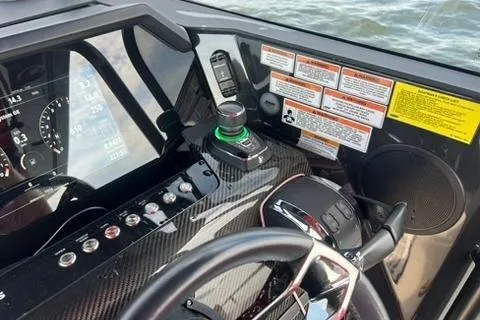 Slide: The Image of Control panel of 2021 BRABUS 900 Shadow boat with steering wheel and dashboard. - 18