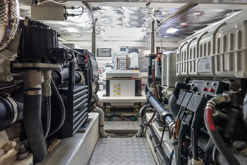 Slide: The Image of Engine room of 2024 Pardo Yachts 43, showcasing advanced mechanical systems. - 46