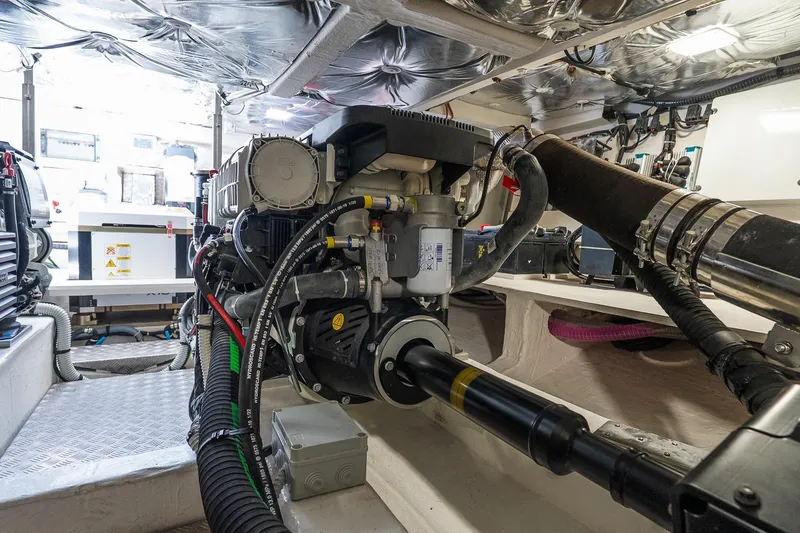 Slide: The Image of Engine room of 2024 Pardo Yachts 43, showcasing advanced mechanical systems and components. - 48