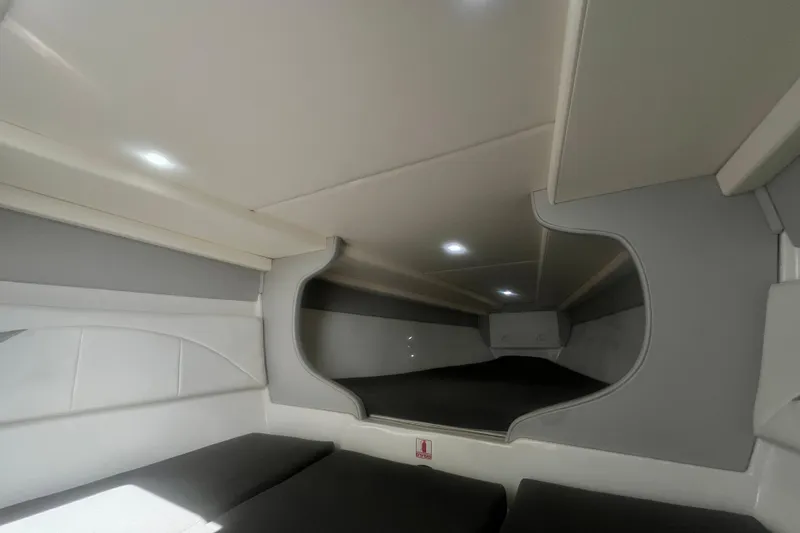 Slide: The Image of Interior cabin of 2016 Extreme Boats XC38, featuring modern design and comfortable sleeping area. - 167