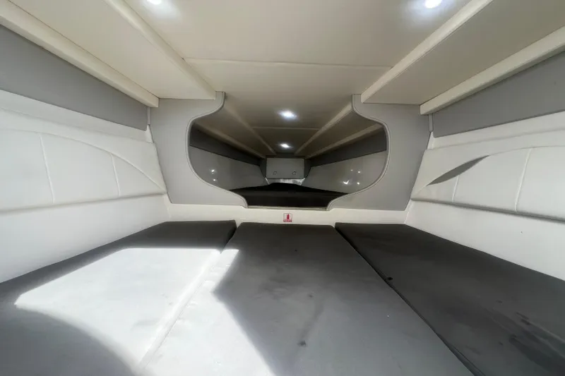 Slide: The Image of Interior cabin of 2016 Extreme Boats XC38, featuring sleek design and comfortable seating. - 170