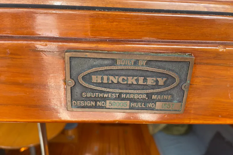 Slide: The Image of Plaque on Hinckley Sou'wester 59 sailboat, built in 1985, Southwest Harbor, Maine. - 22