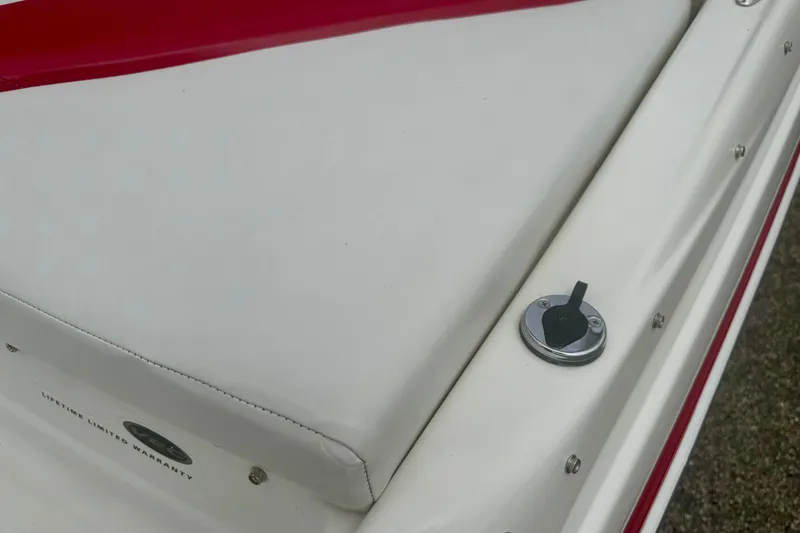 Slide: The Image of 2008 Glastron GT 225 boat detail with white and red upholstery. - 60
