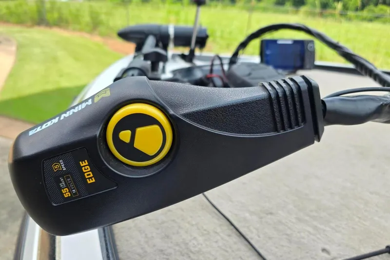 Slide: The Image of Minn Kota Edge trolling motor control on a 2013 Nitro Z-6 boat. - 12