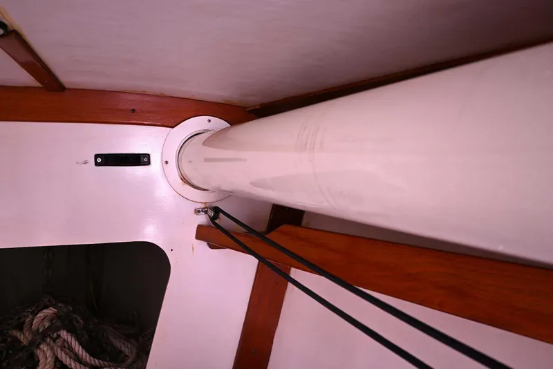 Slide: The Image of Interior view of a 1994 J Boats J/130 sailboat mast and rigging. - 38