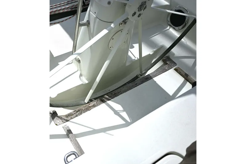 Slide: The Image of Close-up of 1994 J Boats J/130 sailboat's steering wheel and cockpit details. - 22