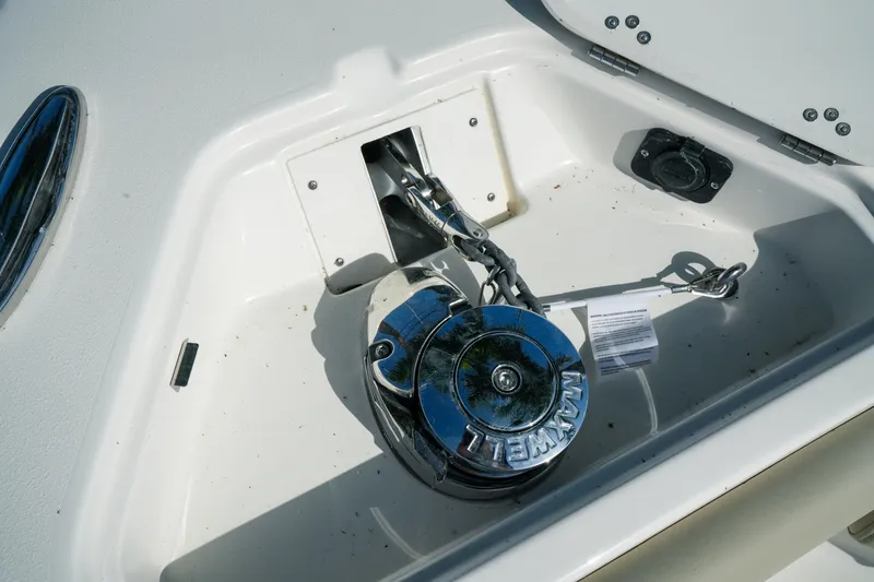 Slide: The Image of Anchor compartment of 2027 Key West 249 FS boat with Maxwell windlass. - 33