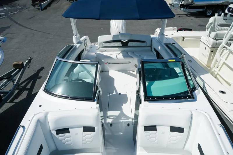 Slide: The Image of 2026 Four Winns HD8 OB boat with spacious seating and sleek design. - 19