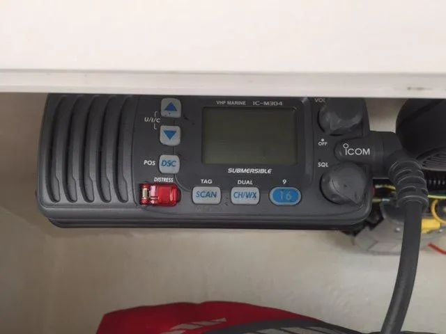 Slide: The Image of An Icom IC-M304 radio is mounted in a boat. - 9