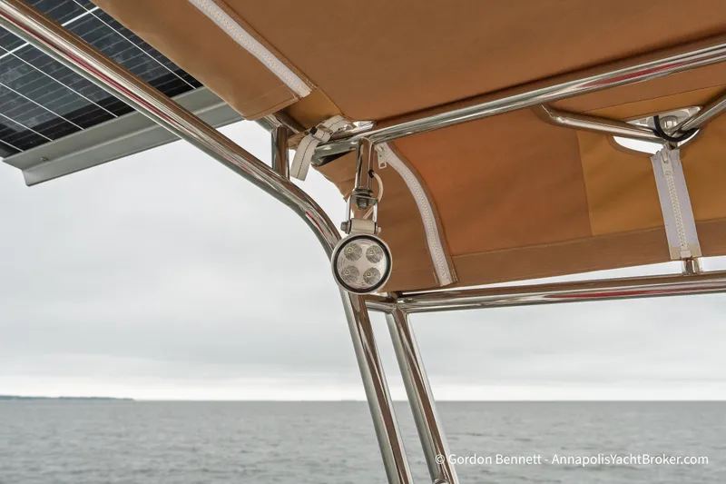 Slide: The Image of Stainless steel frame and solar panel on Jeanneau Sun Odyssey 439, 2015 model. - 34