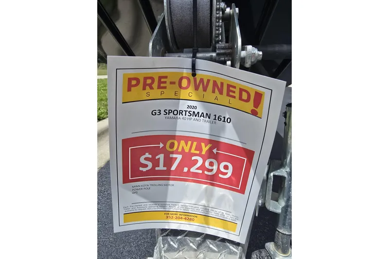 Slide: The Image of Pre-owned 2020 G3 Sportsman 1610 boat for sale, priced at $17,299. - 11