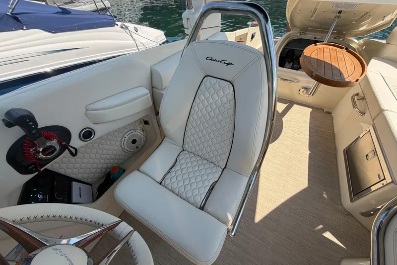 Slide: The Image of 2023 Chris-Craft Launch 28 GT interior with luxurious seating and elegant design details. - 24