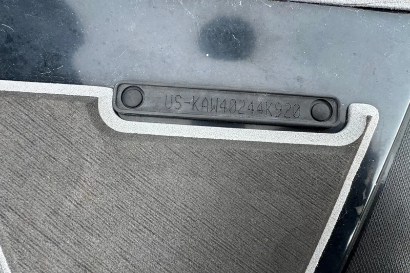 Slide: The Image of 2020 Kawasaki Jetski STX 160LX hull identification number plate close-up. - 14