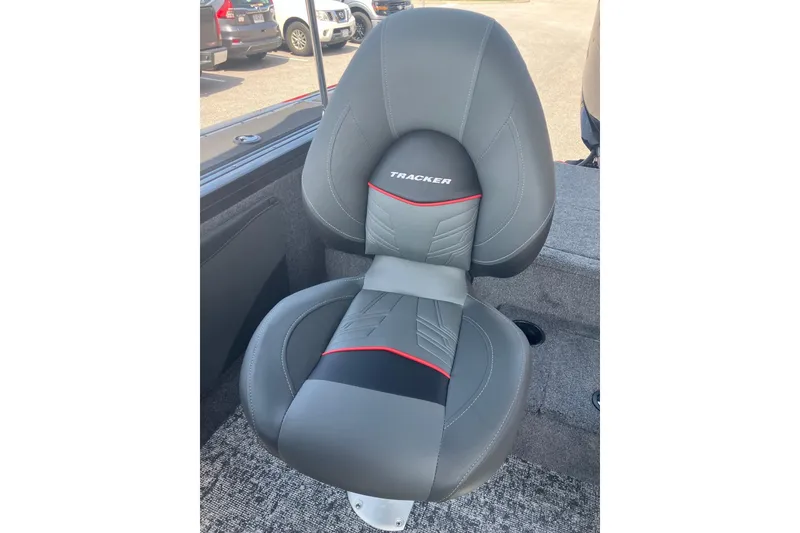 Slide: The Image of Gray and black seat of 2026 Tracker Targa V-19 Combo boat. - 12