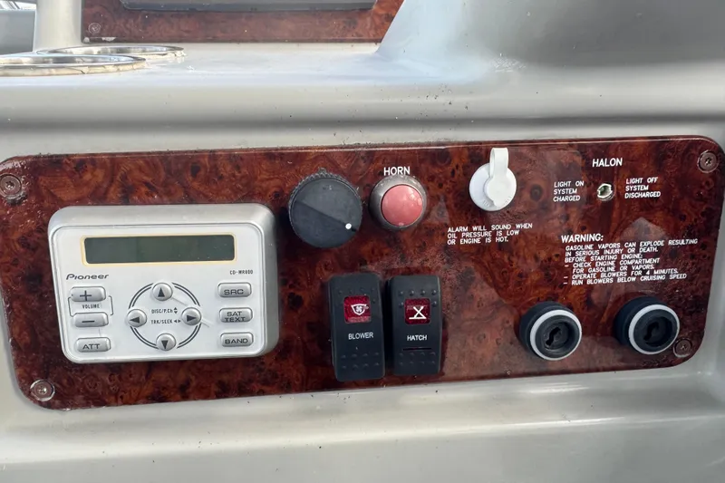 Slide: The Image of Control panel of a 2003 Formula 37 Performance Cruiser with Pioneer stereo system. - 65