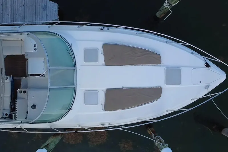 Slide: The Image of Overhead view of 2003 Formula 37 Performance Cruiser docked at marina. - 11