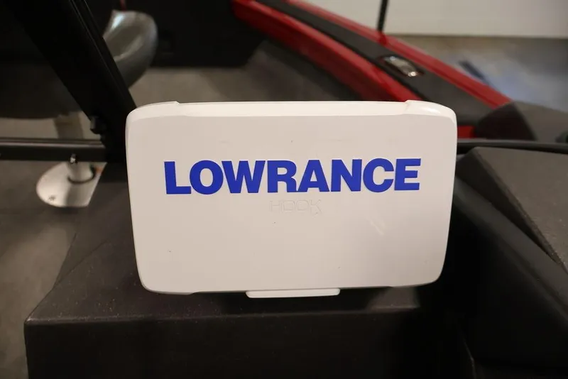 Slide: The Image of Lowrance device on 2024 Tracker Targa V-18 Combo boat dashboard. - 32