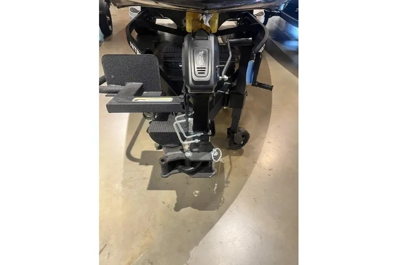Slide: The Image of 2026 Nitro Z19 XL boat trailer hitch and jack on display. - 11